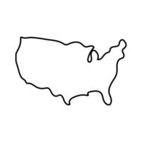 Bandera de elecciones de Estados Unidos en icono de estilo de línea de mapa vector