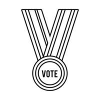 voto palabra en medalla usa icono de estilo de línea de elecciones vector