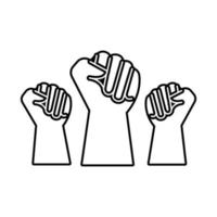 hands human fist fighters line style icon vector