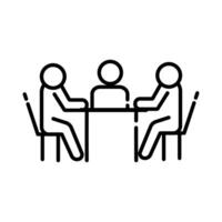 teamworkers in table coworking line style icon vector