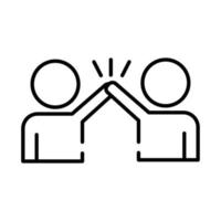 teamworkers with handshake coworking line style icon vector
