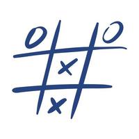 tic tac toe juego icono de estilo de forma libre vector