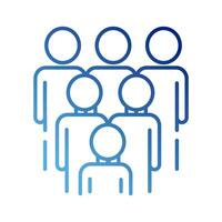 teamworkers figures group coworking gradient style icon vector