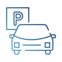 car and parking signal gradient style icon vector