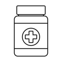 bottle of medicine drugs line style icon vector