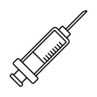 icono de estilo de línea de jeringa de vacuna