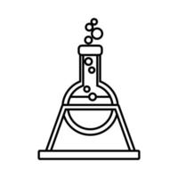 medical tube test flask laboratory in flask line icon vector