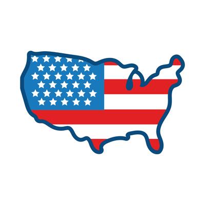 usa elections flag in map flat style icon