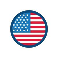 Bandera de elecciones de Estados Unidos en icono de estilo plano de círculo vector