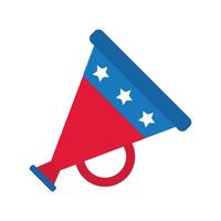 megaphone with stars usa election flat style icon vector