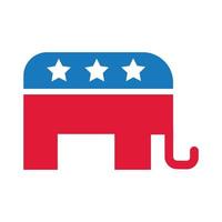 republican elephant with stars usa election flat style icon vector