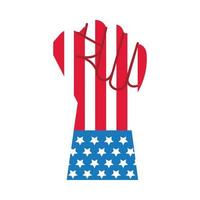 hand fist with usa elections flag flat style icon vector