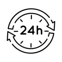 arrows with 24 hours line style icon vector