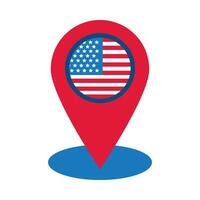 usa elections flag in pin location flat style icon vector