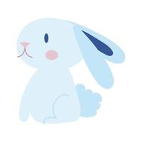 mid autumn cute rabbit flat style icon vector