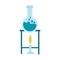 medical tube test flask in burner laboratory flat icon vector