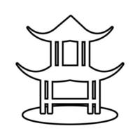 chinese portal line style icon vector