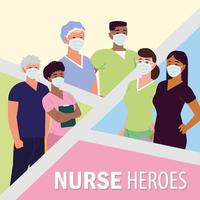 nurse profession heroes vector