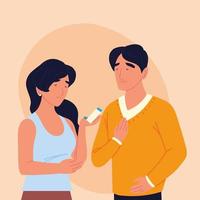 asthmatic sick people vector