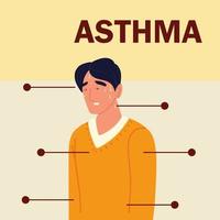 síntomas de asma enfermedad vector