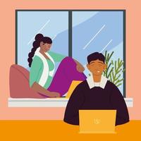 people freelance working vector