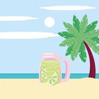 summer lemonade beach vector