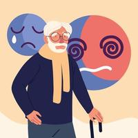 alzheimer old man vector