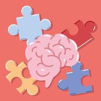 alzheimer brain puzzles vector