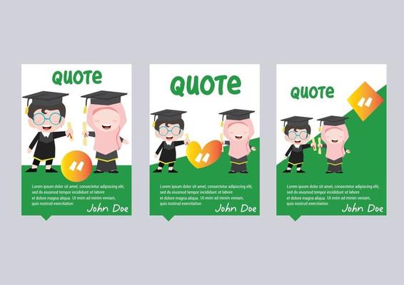 graduation kids template card with quote