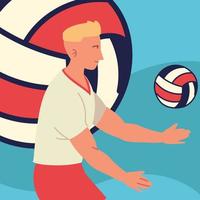 hombre, jugador, voleibol vector
