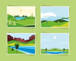 landscape nature greenery vector