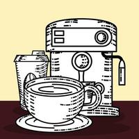 coffee machine cup vector