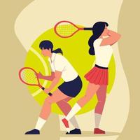 female player tennis vector