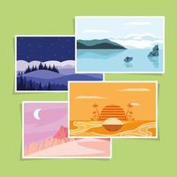 landscapes picture collection vector