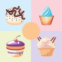 dessert assorment menu vector