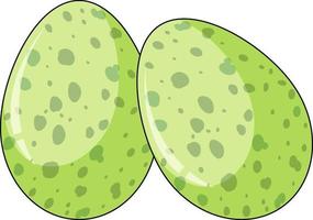 Two dinosaur eggs in cartoon style isolated on white background vector