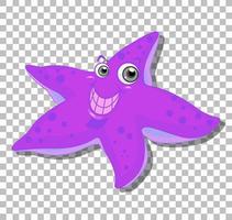 sonriente personaje de dibujos animados de estrellas de mar vector