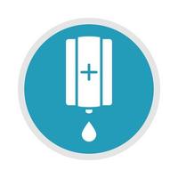 new normal disinfection soap liquid after coronavirus disease covid 19 blue silhouette icon vector