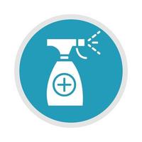 new normal medical spray bottle after coronavirus disease covid 19 blue silhouette icon vector