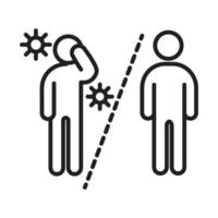 new normal less socialization after coronavirus disease covid 19 linear icon style vector