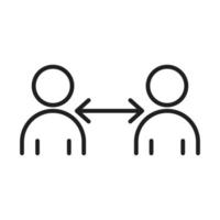 new normal social distancing lifestyle after coronavirus disease covid 19 linear icon style vector