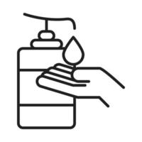 new normal use alcohol gel disinfection after coronavirus disease covid 19 linear icon style vector