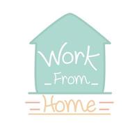 new normal work from home after coronavirus hand made style flat vector