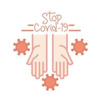 new normal stop covid 19 prevention wash hands after coronavirus hand made style flat vector