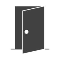 Puerta abierta acceso de entrada icono de silueta de diseño aislado vector