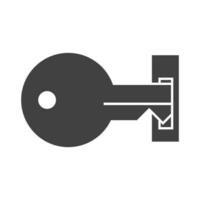 key open access security isolated design silhouette icon vector