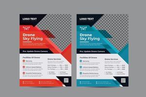 plantilla de diseño de volante de promoción de drones vector