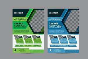 plantilla de volante de servicios de drones vector