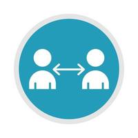 new normal social distancing lifestyle after coronavirus disease covid 19 blue silhouette icon vector