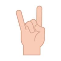 sign language hand gesture rock n roll line and fill icon